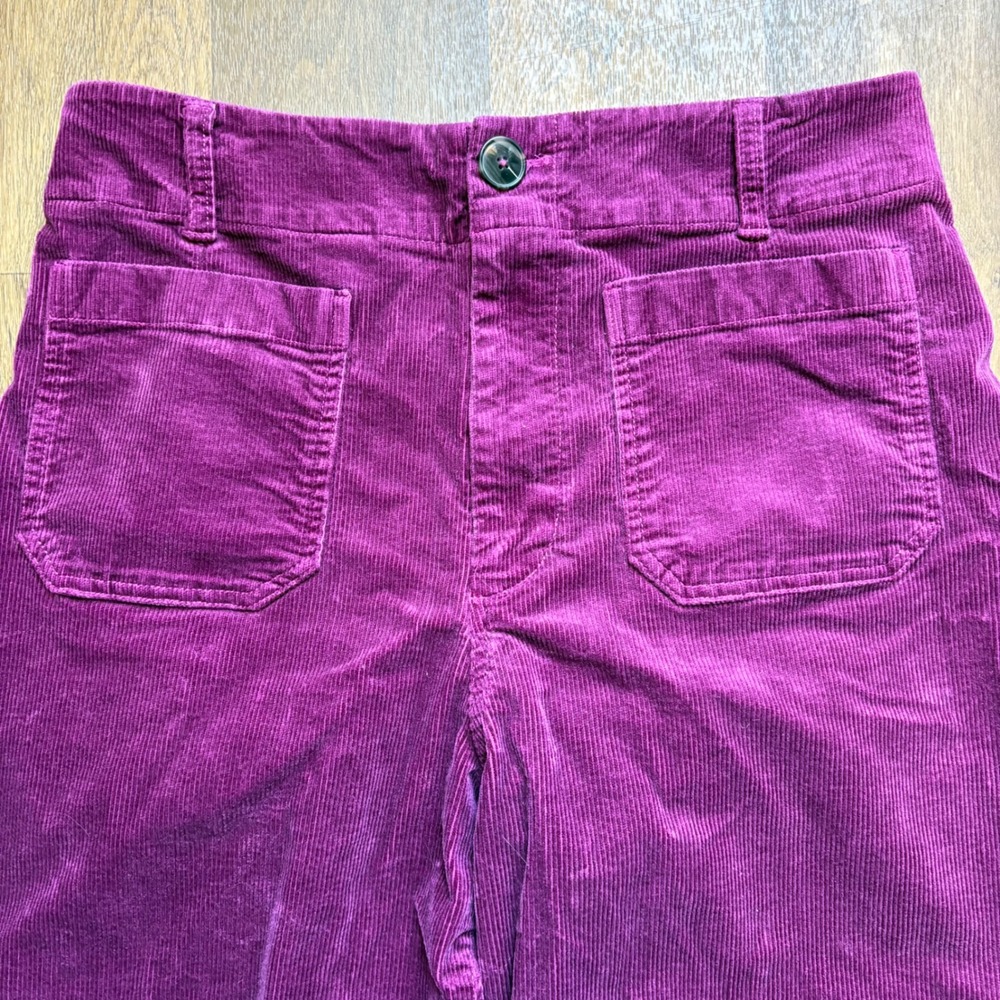 Maeve Anthropologie Women's Purple The Colette Corduroy Wide Leg Trousers - Picture 4 of 8
